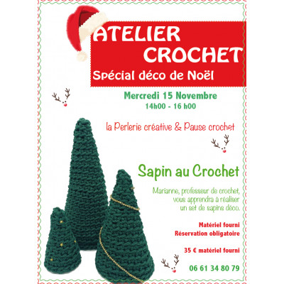 Atelier crochet pécial Noël. Mercredi 11 Novembre 14h00-16h00