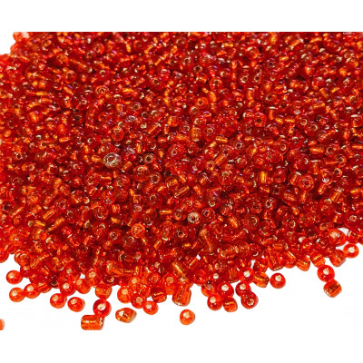 30 g. Perles rocailles 3 mm. Rouge