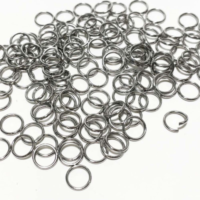 50 anneaux ouverts 8*1 mm en acier inoxydable.