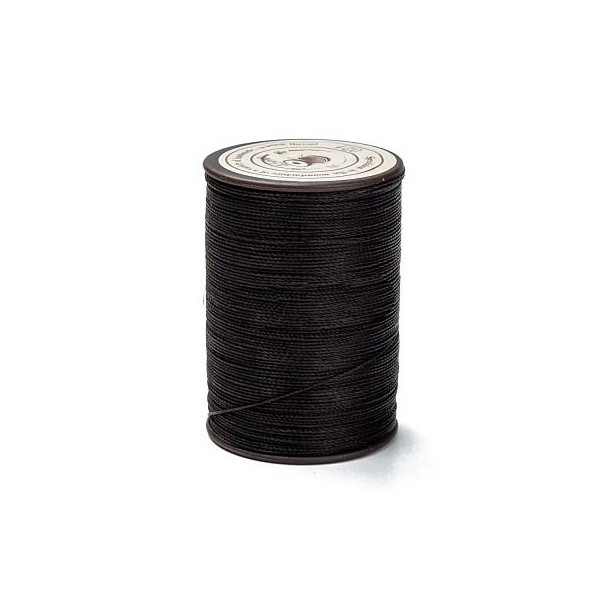 160 m. Bobine cordon coton ciré. 0,45 mm. Café noir