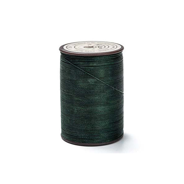 160 m. Bobine cordon coton ciré 0,45 mm. Vert foncé