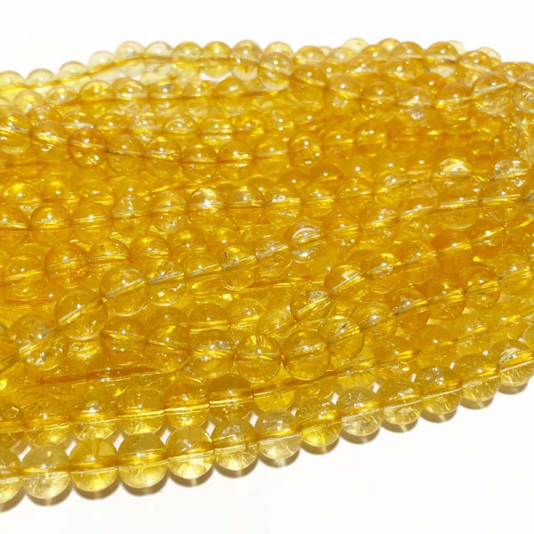 8 mm. Perles citrine synthétique. Fil env. 50 p