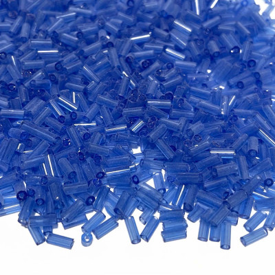 3-5 mm. 40 g Perles bugle tubes en verre. Bleu