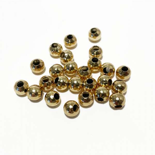 25 p. Perles acier inoxydable 5 mm. Doré
