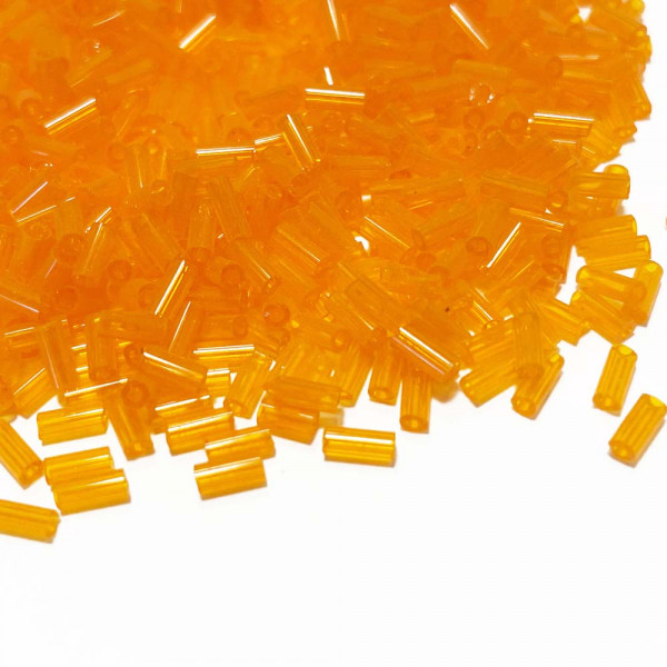 3-5 mm. 45 g Perles bugle tubes en verre. Orange