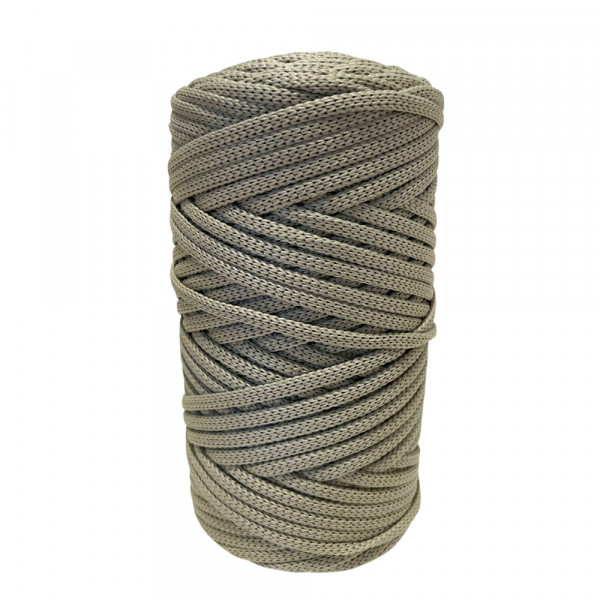 5 mm. Cordon polyester plat. Vert olive. 100 m