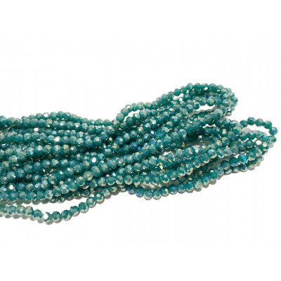 4 mm, perles verre à facettes Vert d'eau AB. Env 90 p.