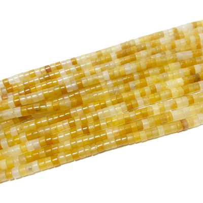 4 mm, perles pierre jade topaze rondelles. Env. 150 p.