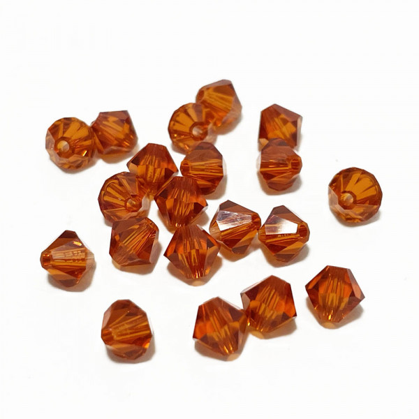 5 mm,  20 toupies Swarovski. 5328 Orange cuivré