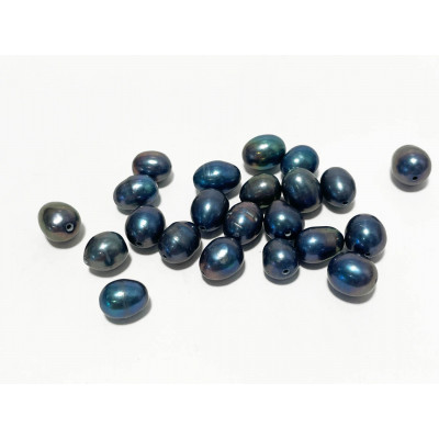 8-9 mm. 10 Perles eau douce naturelles. Anthracite 8-9 mm. 10 Perles eau douce naturelles. Anthracite