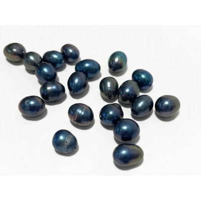 8-9 mm. 10 Perles eau douce naturelles. Anthracite 8-9 mm. 10 Perles eau douce naturelles. Anthracite