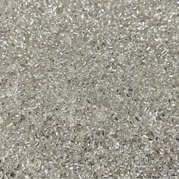 225 g. Perles de rocaille 2 mm. Transparent