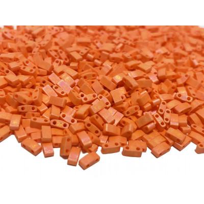 5 g. perles Miyuki half tila orange mat. 406fr 5 g. perles Miyuki half tila orange mat. 406fr