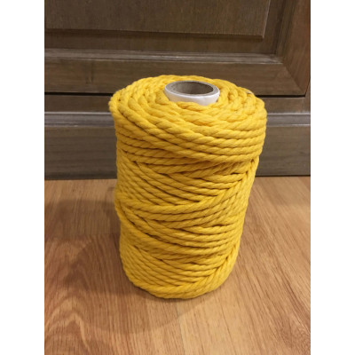4,5 mm Corde coton recyclé, jaune moutarde, 55 m