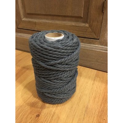 4,5 mm Corde coton recyclé, gris, 55 m