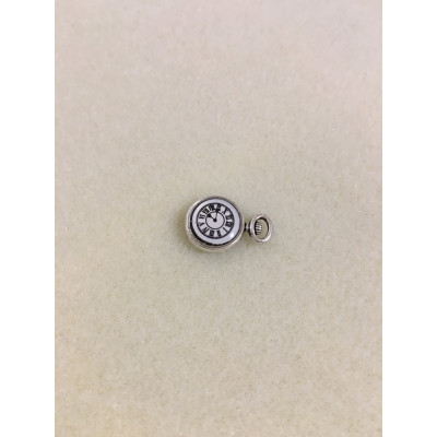 Pendentif gousset, métal argenté, 1,7 cm