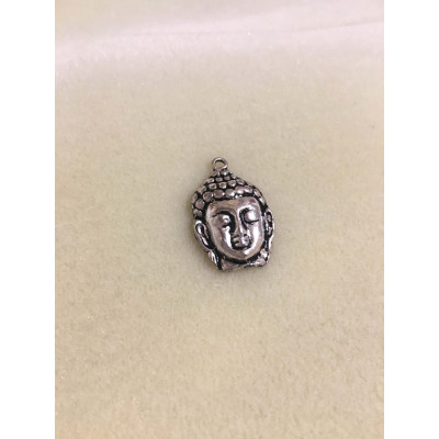 Pendentif tête buddha, 3 cm, métal