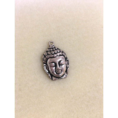 Pendentif tête buddha, 3 cm, métal