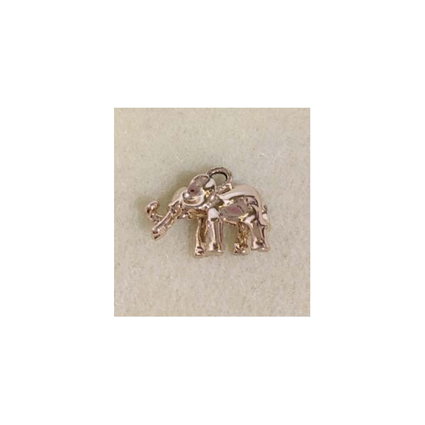 Pendentif éléphant en relief, métal doré. 1,5*2 cm