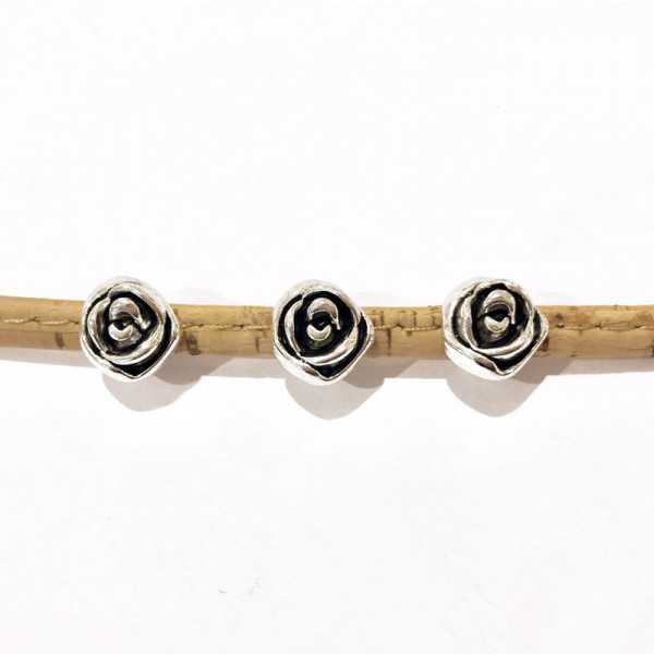 1 cm, perle zamac, forme rose