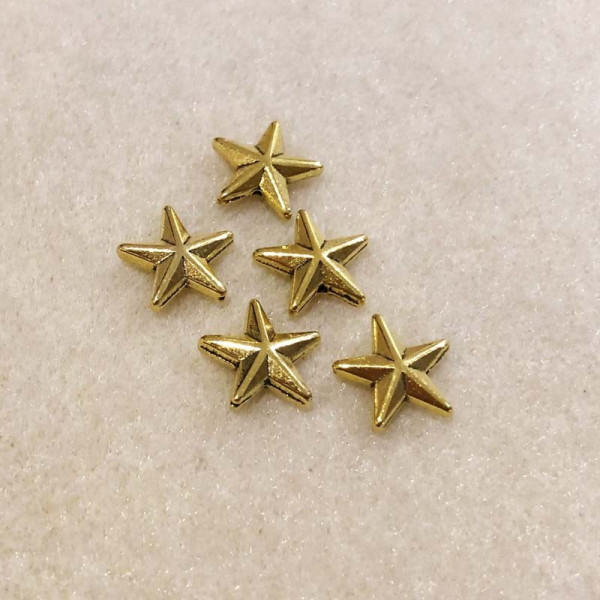 5 Perles étoile, 12*12 mm