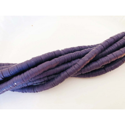 6 mm, heishi polymère, violet foncé, env. 200 p