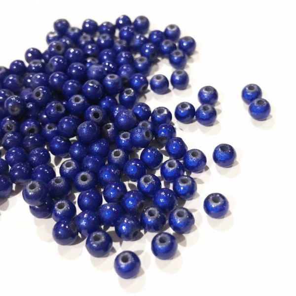 100 p. 6 mm. Perles magique. Bleu roi