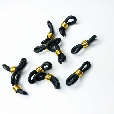 10 embouts cordon lunettes, noir.