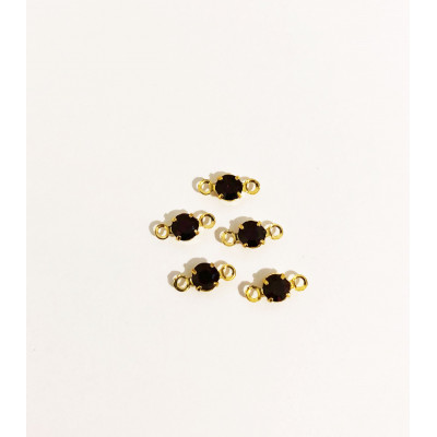 5 Intercalaires alliage doré, swarovski, 10 mm