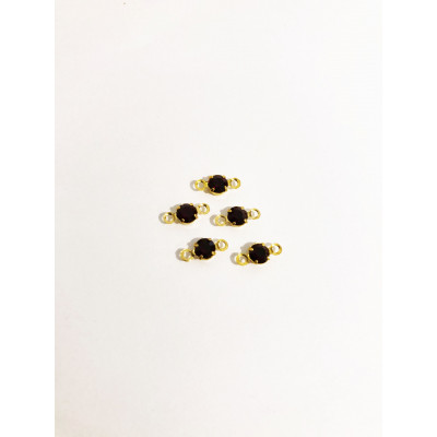 5 Intercalaires alliage doré, swarovski, 10 mm
