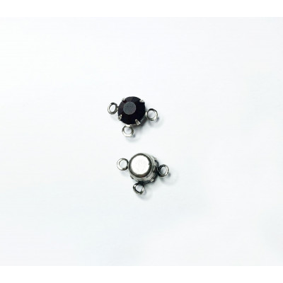 2 connecteurs argenté, swarovski, 12 mm