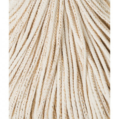 100 m, corde coton, écru / or. 3 mm