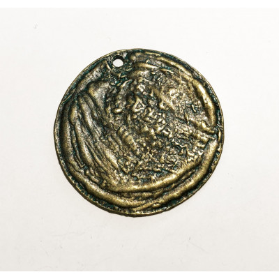 37 mm, breloque ronde bronze antique