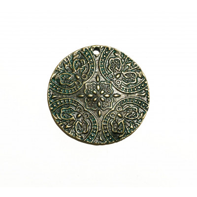 37 mm, breloque ronde bronze antique