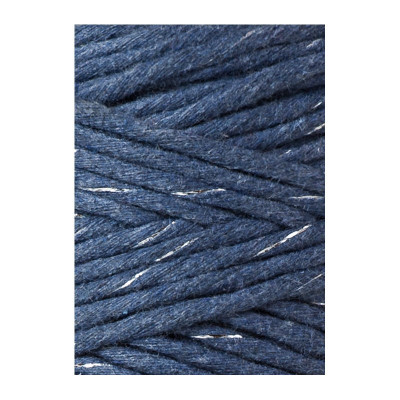100 m, corde coton 3mm, peigné, Jeans - argenté