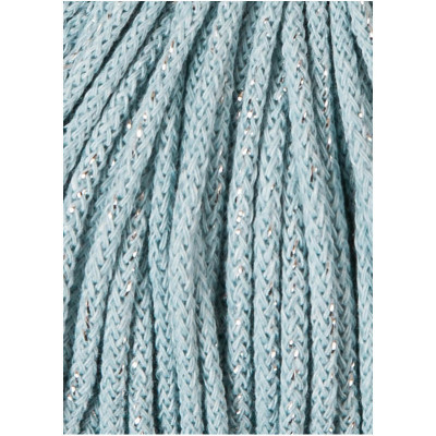 100 m, corde coton, Bleu clair / argenté. 3 mm