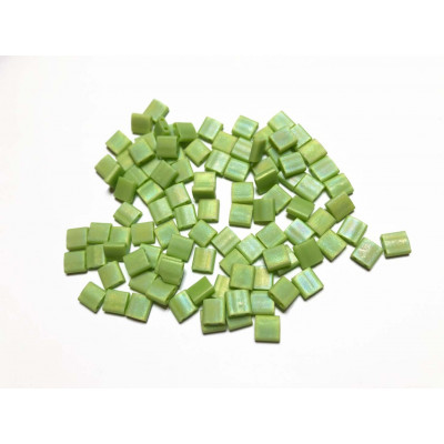 Tila beads, Vert chartreuse. 5*5*1,9 mm