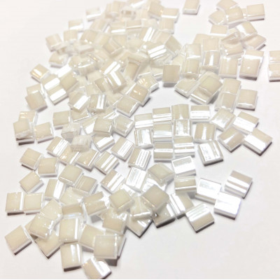 Tila beads, blanc ceylon. 5*5*1,9 mm