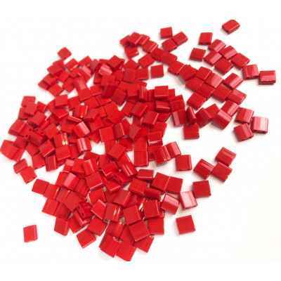 Tila beads, rouge. 5*5*1,9 mm