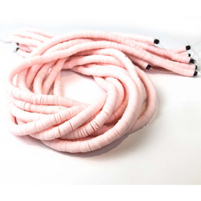 6 mm, heishi polymère, rose, le fil env. 43 cm