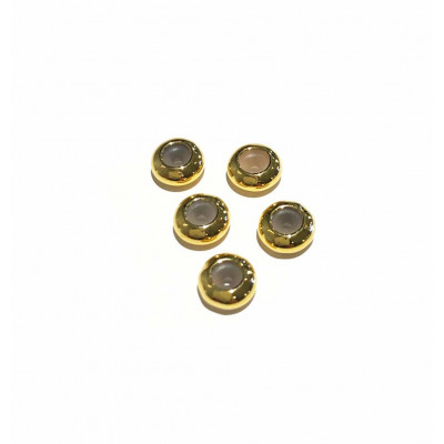 5 perles stoppeurs, laiton doré, 6 mm
