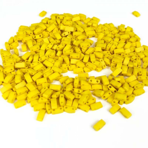 5 G, Half Tila beads, jaune. 5*2,3*1,9 mm