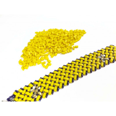 5 G, Half Tila beads, jaunee. 5*2,3*1,9 mm