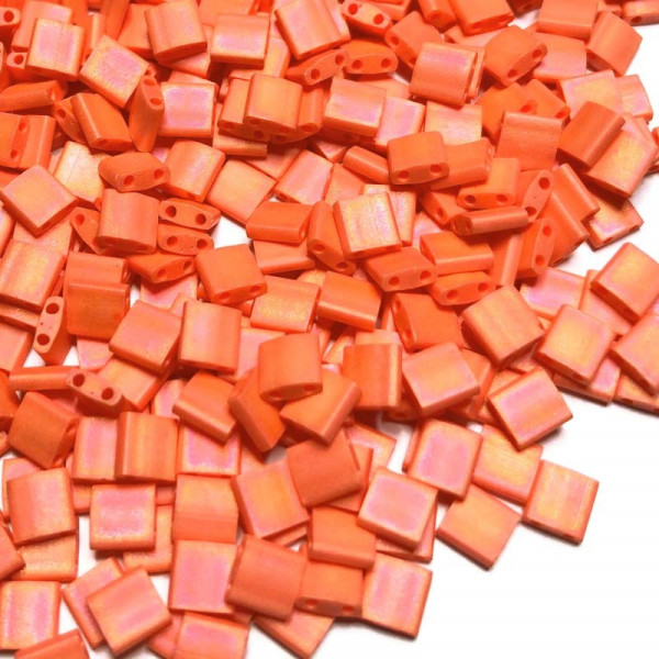 Perles Tila beads Miyuki, orange mat, 5*5*1,9 mm. TL0406FR