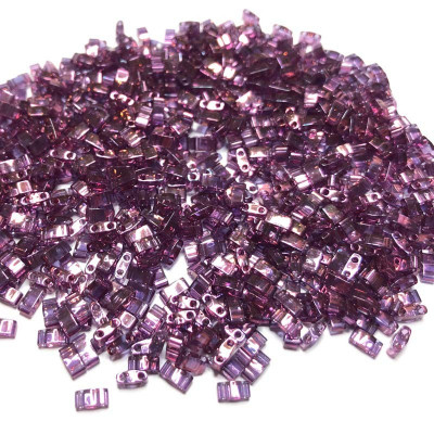 5 G, Half Tila beads, améthyste. 5*2,3*1,9 mm