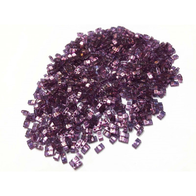 5 G, Half Tila beads, améthyste. 5*2,3*1,9 mm