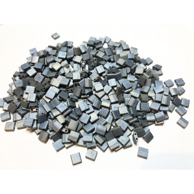 Tila beads, gris argenté, 5*5*1,9 mm