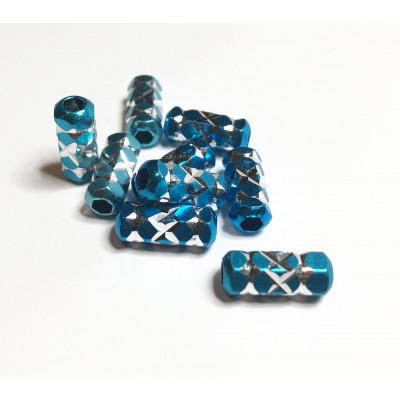 10, tubes en métal bleu, 15 mm