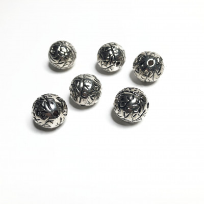 Perles 12 mm, boule gravé. CCB