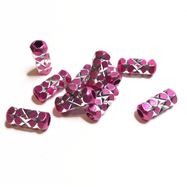 10, tubes en métal rose, 15 mm